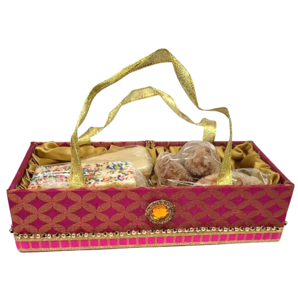 Purple Basket With Handle (2 x 8.5 x 4 )
