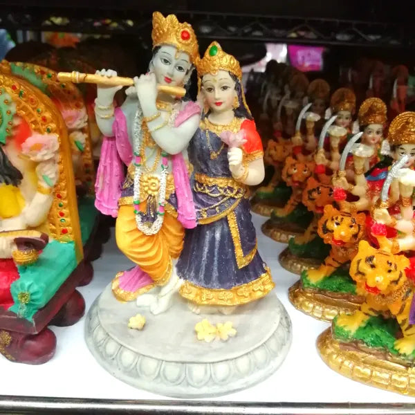 Radha And Krishna Gray Base -Height - 7" Base- 4.5"