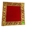 Red And Gold Flower Trim Altar Cloth (10 x 10)