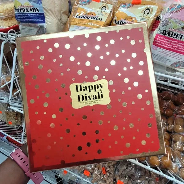 Red Happy Divali Box 7 x 7 (hard board)