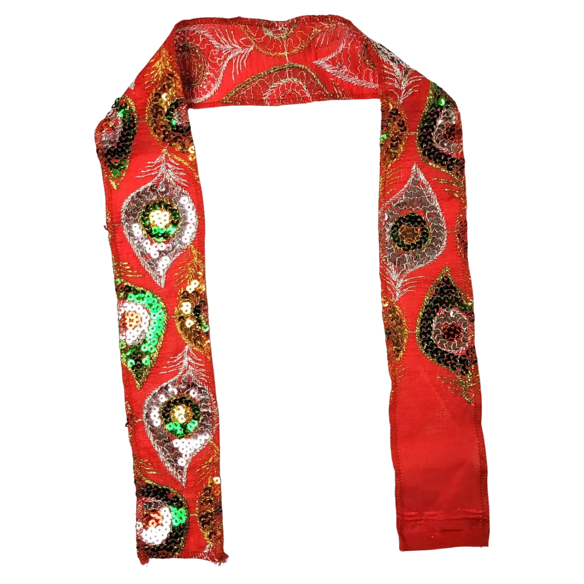 Red Murti Shawl (32"x 2.1/4")