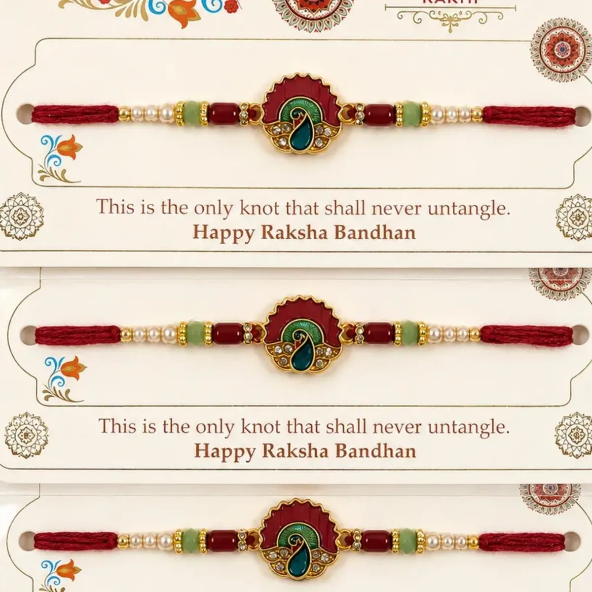 Red Peacock Rakhi