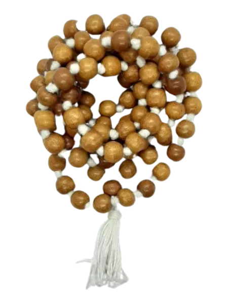 Rose Wood Mala White Tread