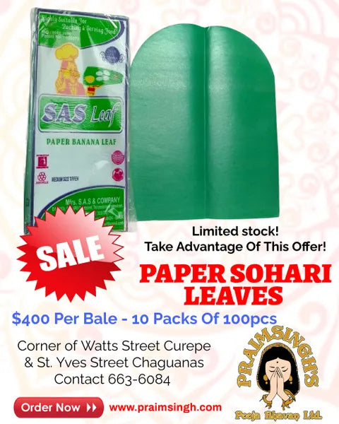 SALE - 10 Packs Paper Sohari Leaves 100's