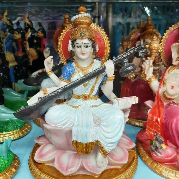 Sarawati Mata -Height - 9 Inches Base - 6 Inches Approx