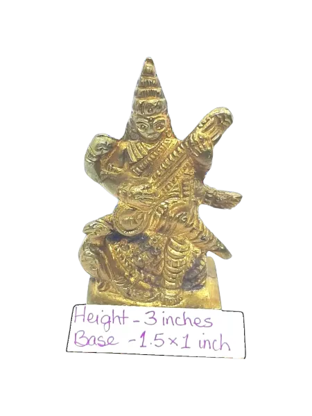 Sarawati (Brass) (Mini) (7) -Height- 3" Base- 1.5" x 1"