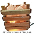 Wood Crate Pink Himalayan Salt Lamp - 5 x 5 Inches