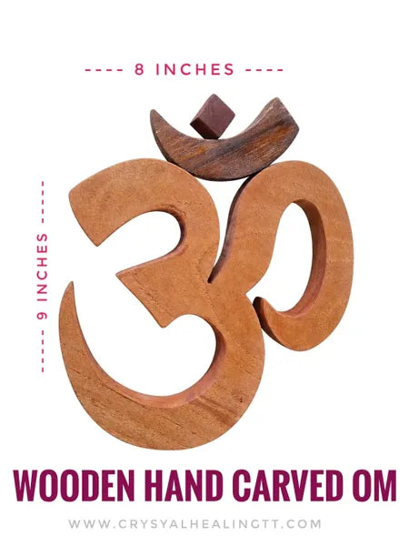 Wooden Hand Carved Om