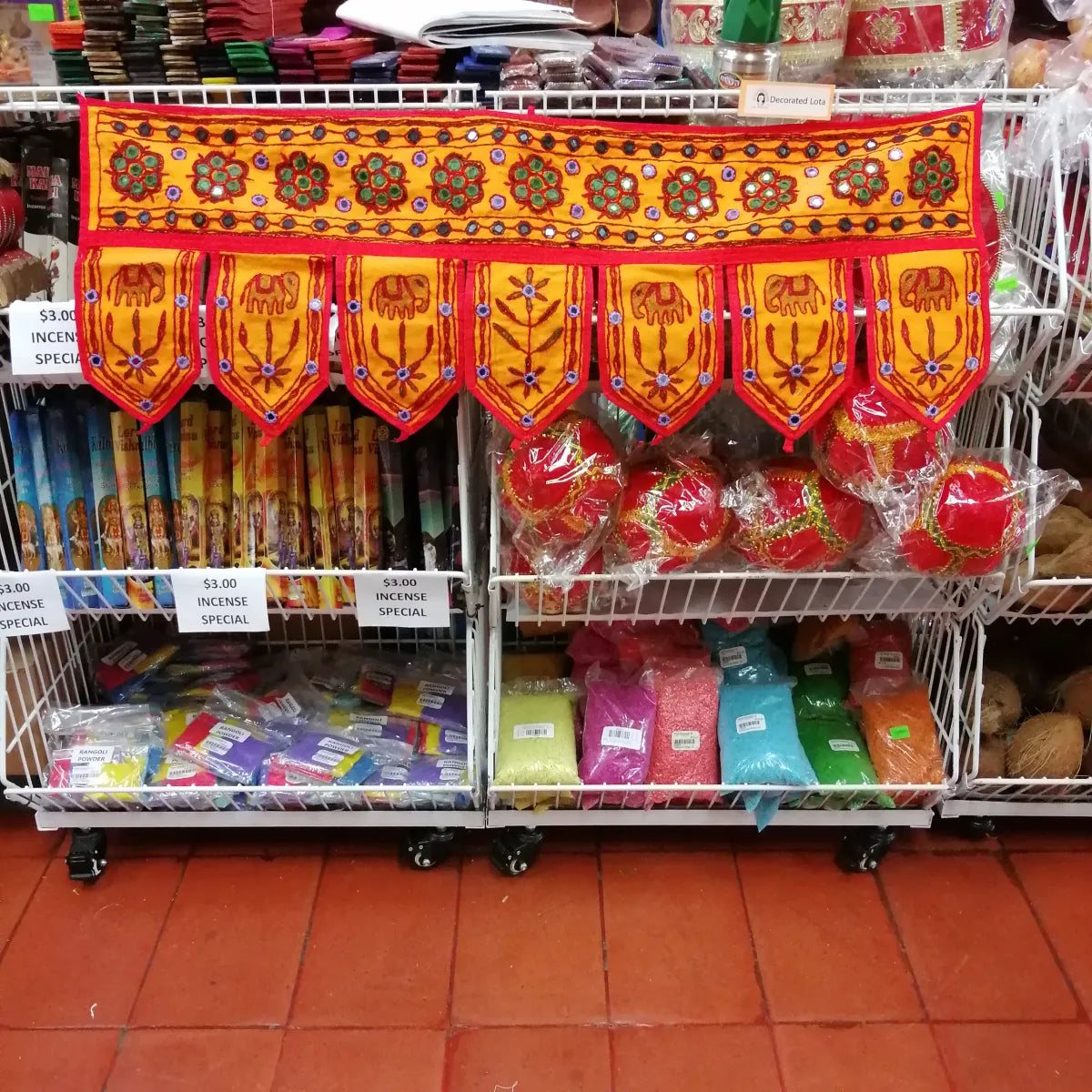 Elephant Door/Edging Decoration(37 x 14) (Yellow And Red)