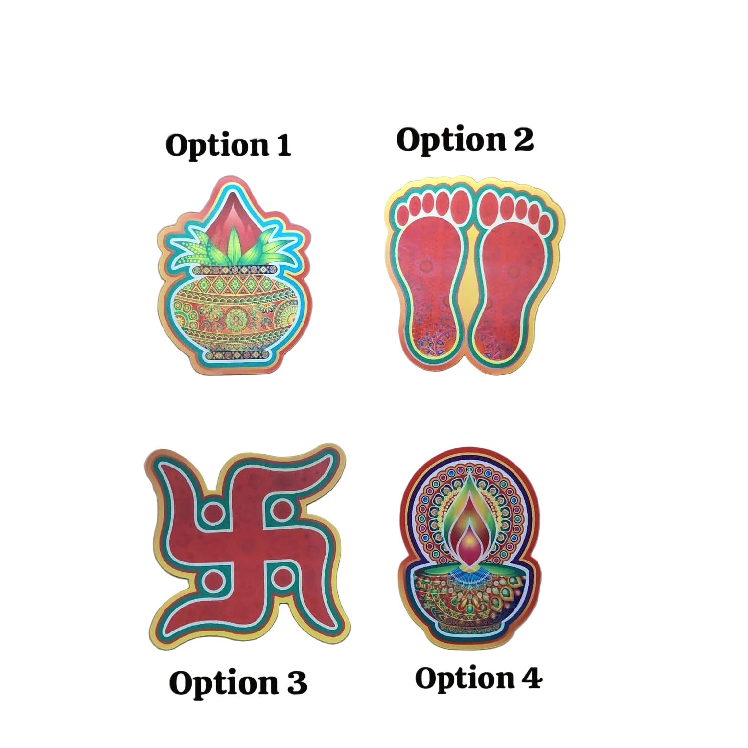 3D Traditional Hindu Symbol Stickers- #16