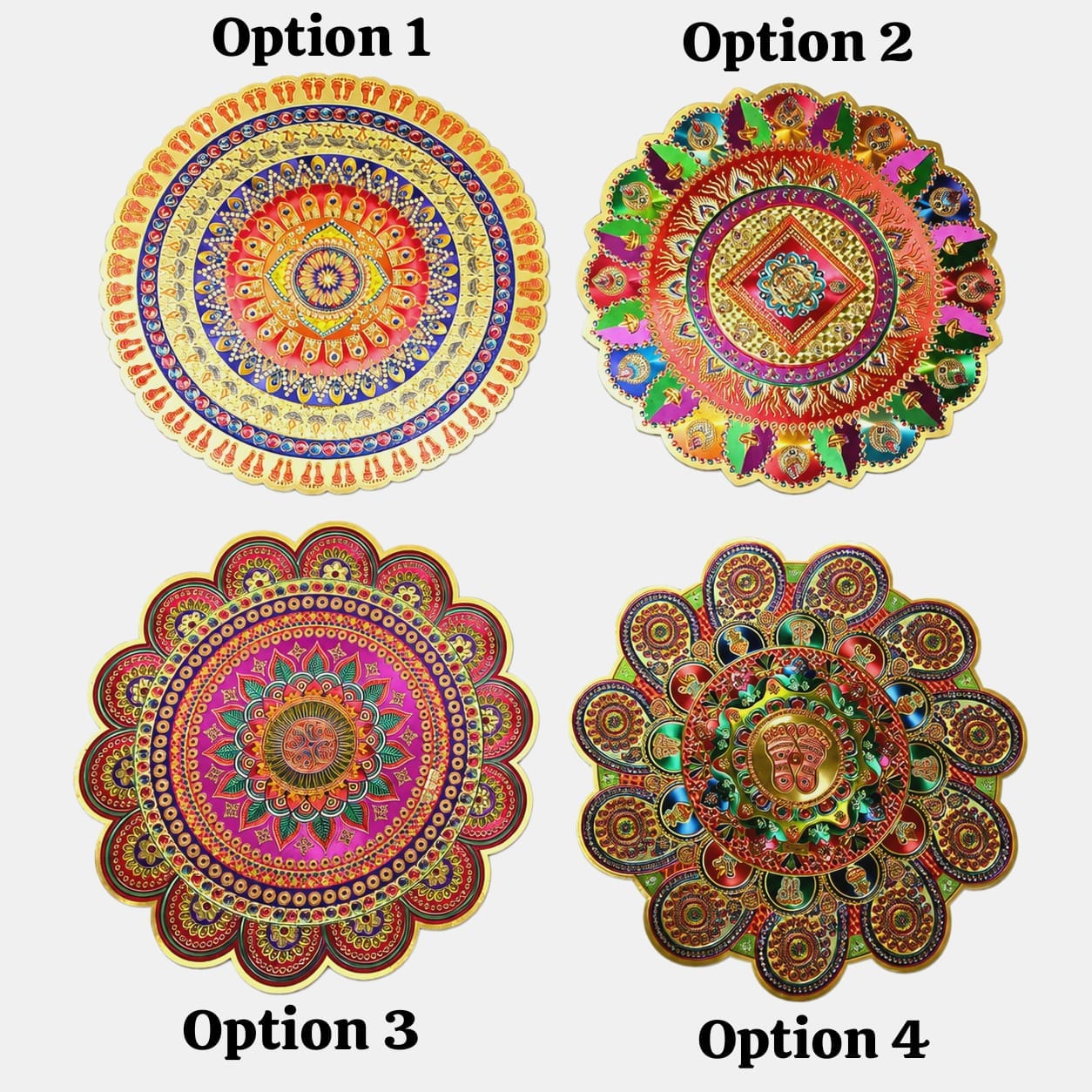 Golden Rangoli Stickers Approx 10 Inches- #8