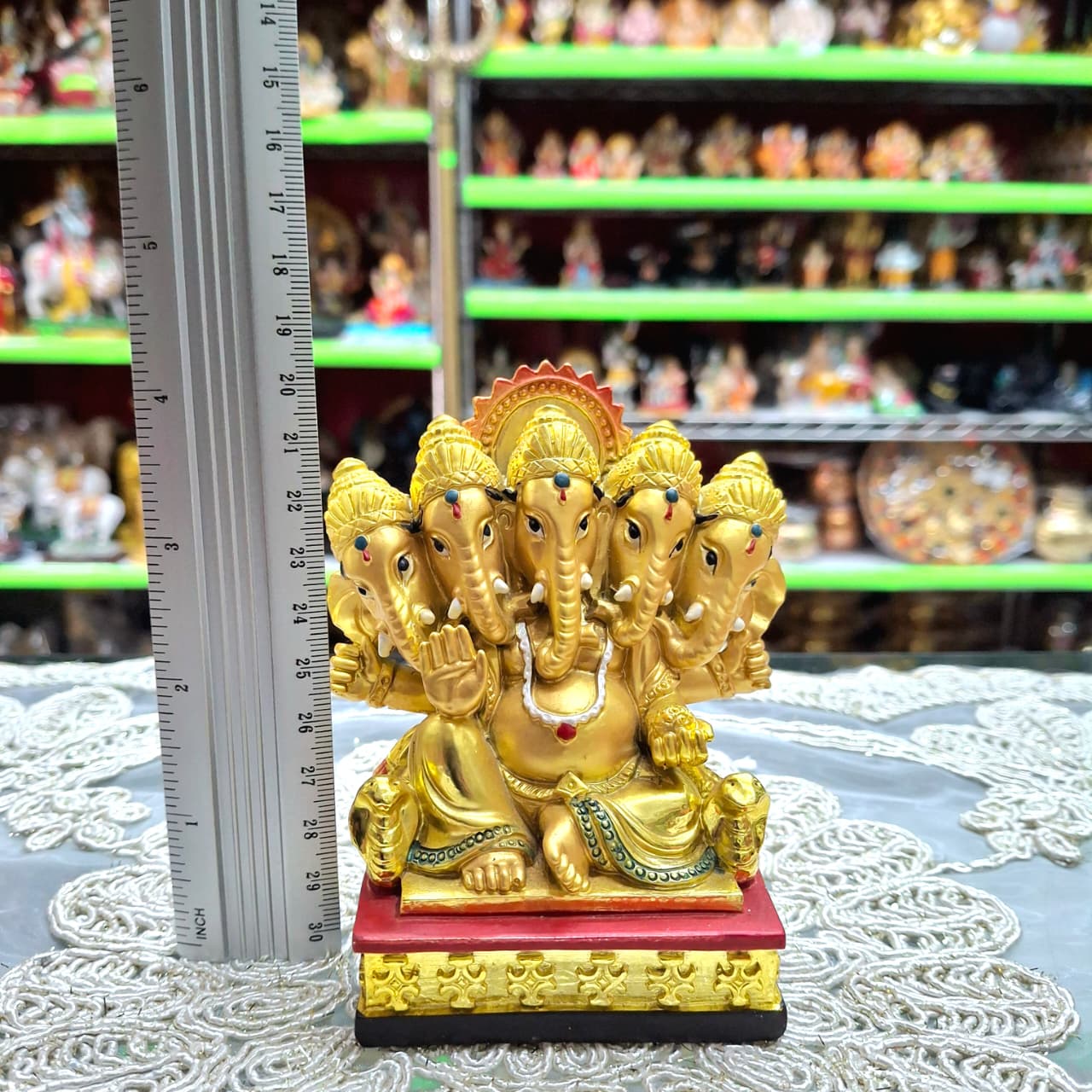 Gold Panchmukhi Ganesha- Approx 4 Inches