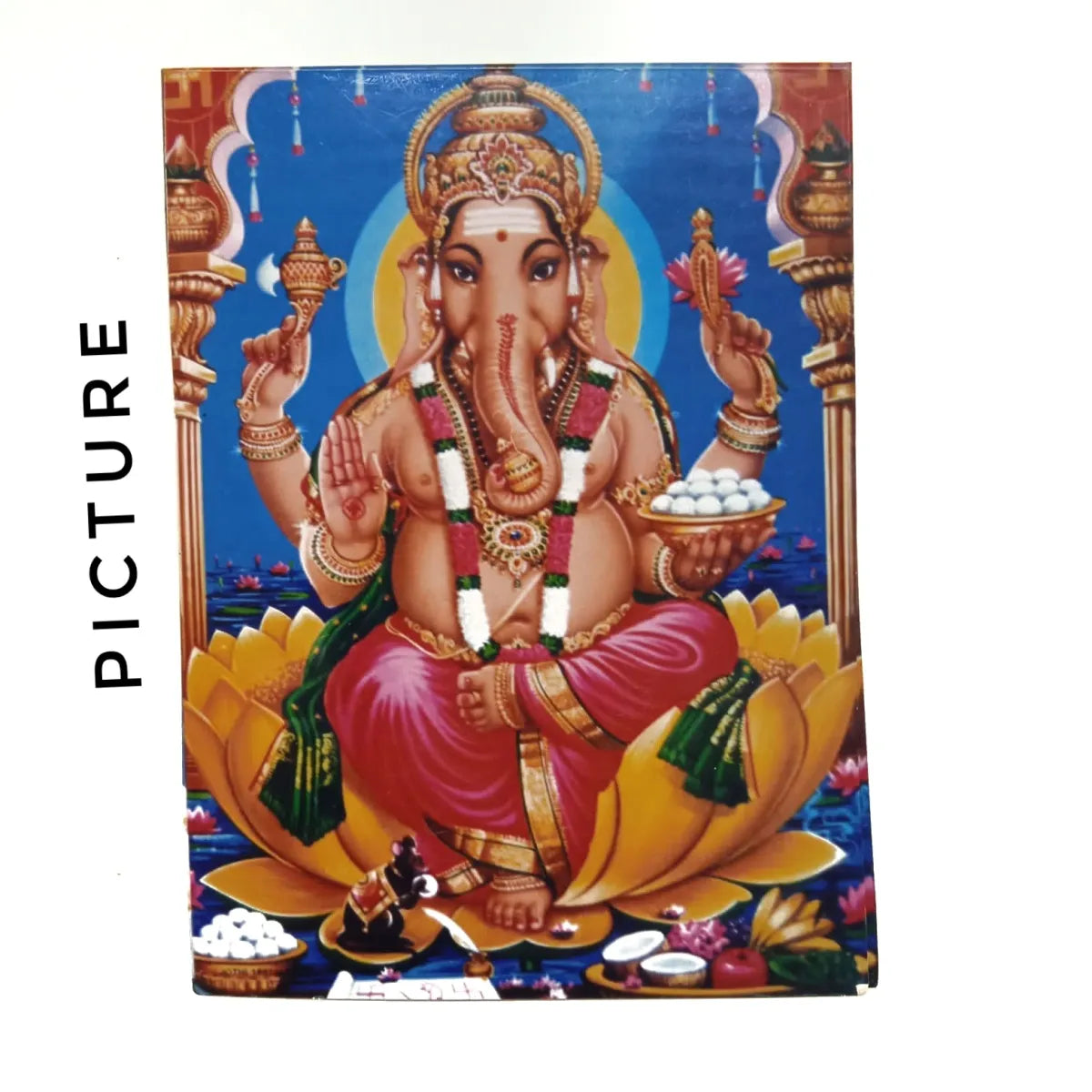 Ganesh Sitting (3''x 4'') (Blue Background)