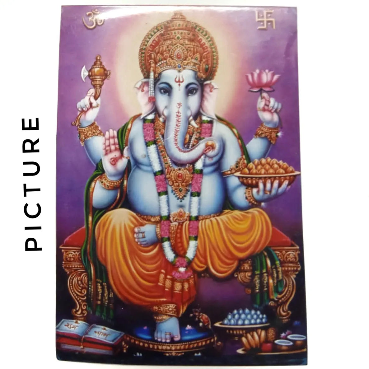 Ganesh Sitting (Purple Background) (3''x 4'')