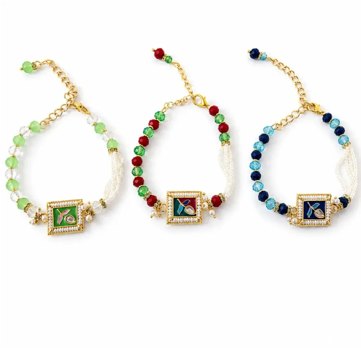 Leaf Charm Pearl Rakhi