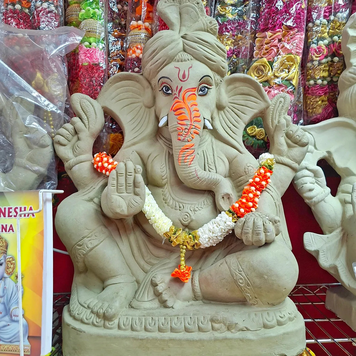 Eco Friendly Clay Ganesh- 22 1/2 Inches
