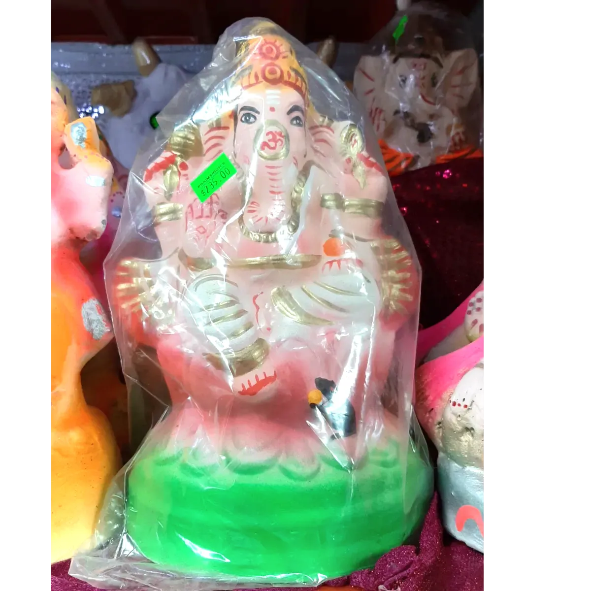 Eco Friendly Ganesh Murti (Painted) - 12"x 7"