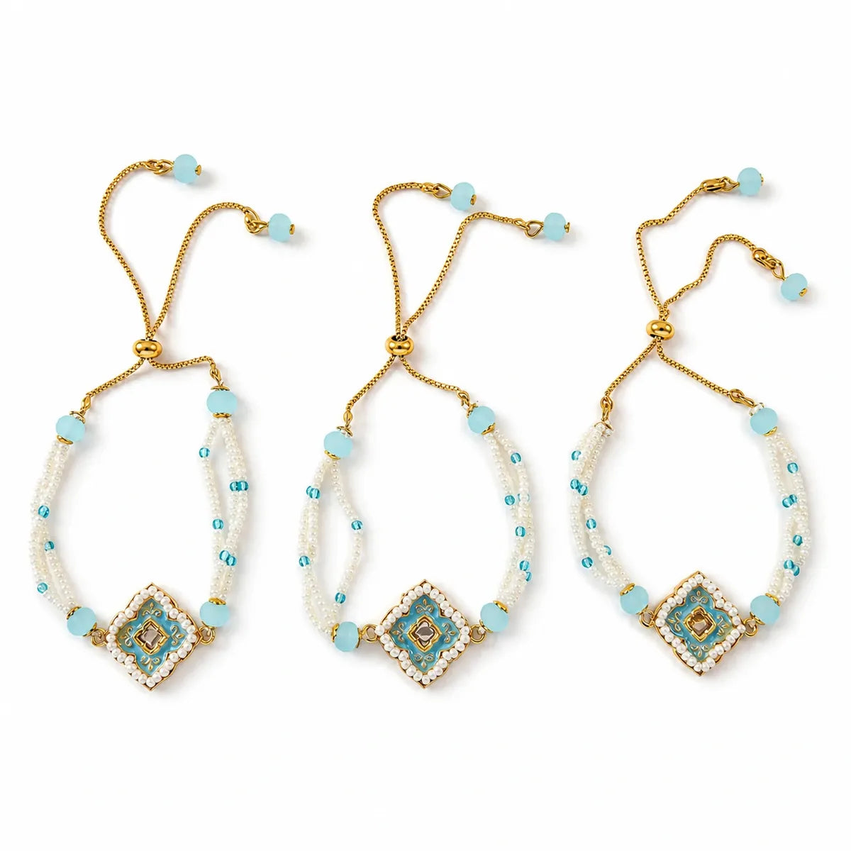 Turquoise Pearl Lumba Rakhi