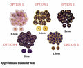 Purple And Gold Buttons- Pack Of 3