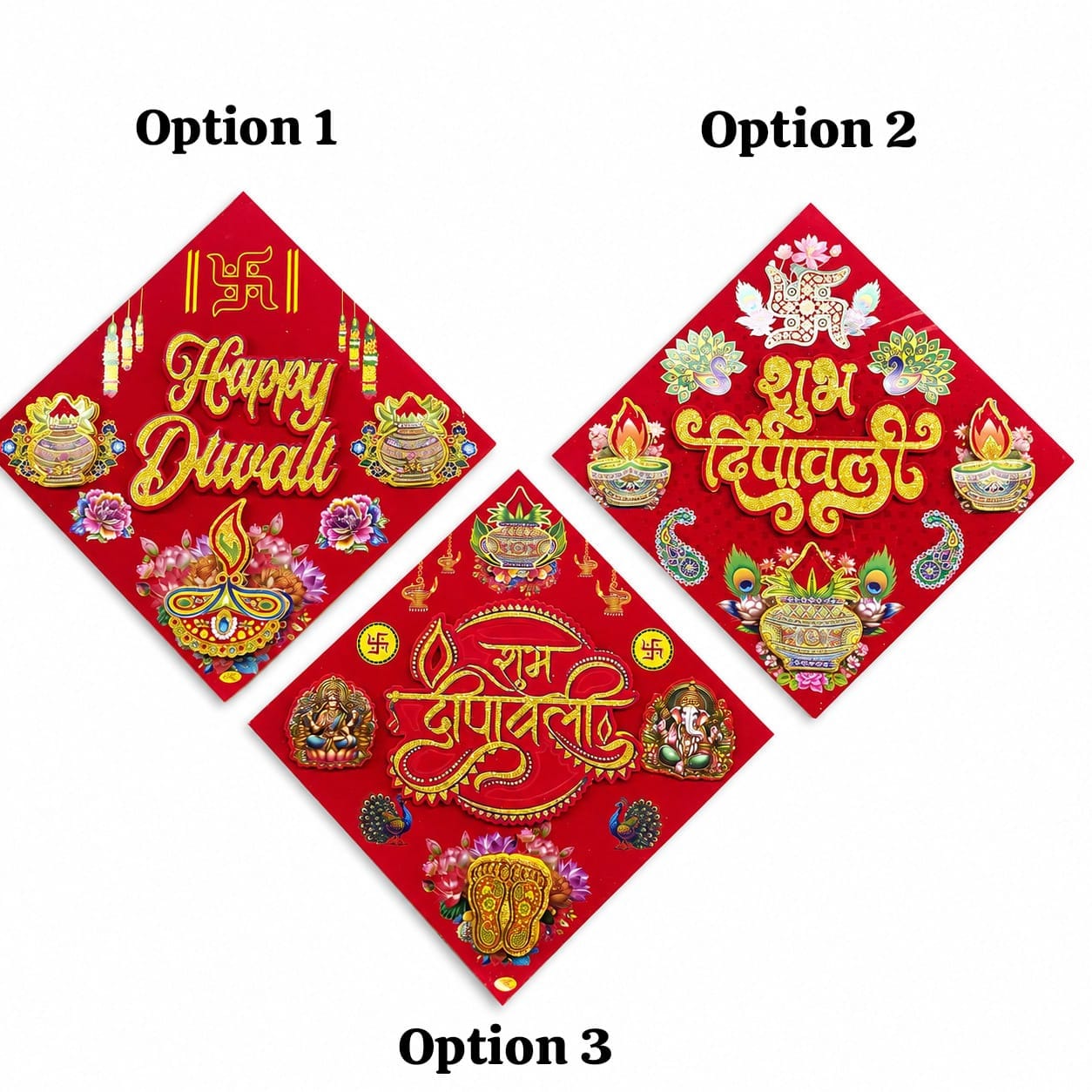 Red Velvet Happy Diwali Sticker Approx 13''x13''- #18