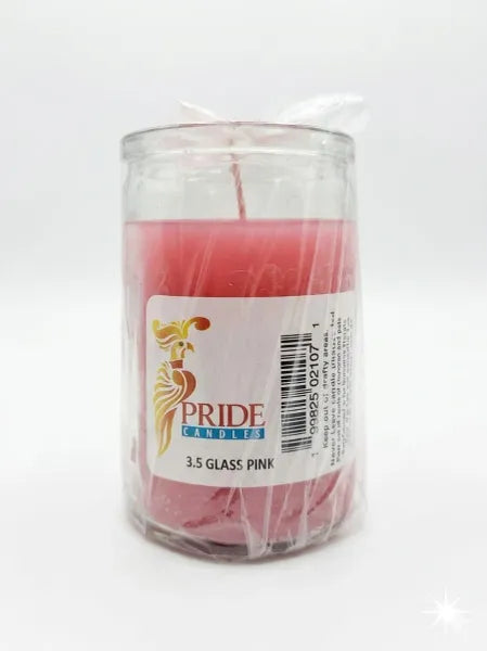 Short Pink Candle (Glass)