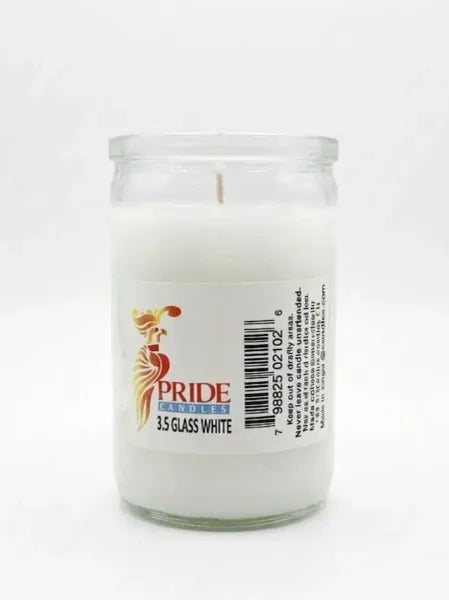 Short White Candle (Glass)
