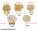 White And Gold Buttons - Pack of 3